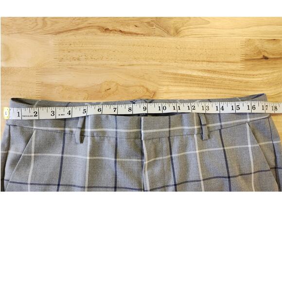 Tommy Hilfiger Gray Windowpane Plaid Slim Ankle Slack Pants Women Size 12 NWOT - Picture 11 of 13